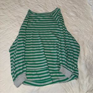 Free People Green striped sweater/long sleeve shirt